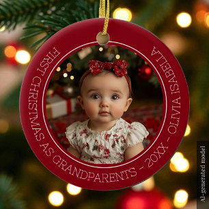 Großeltern First Christmas Grandchild Baby Foto Keramik Ornament