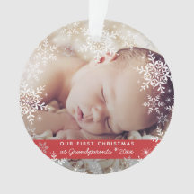 Großeltern First Christmas Snowflakes Baby Foto