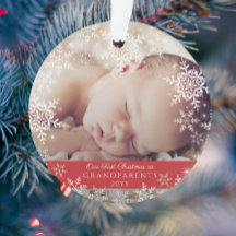 Großeltern First Christmas Snowflakes Baby Foto