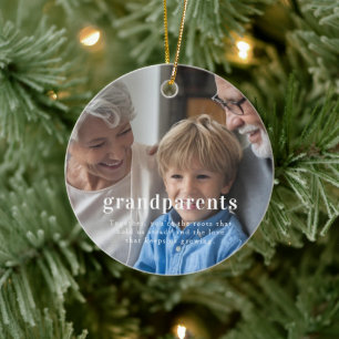 Großeltern Foto-Andenken Weihnachten Keramik Ornament