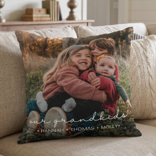 Großeltern Foto-Geschenk Enkel Namen Kissen