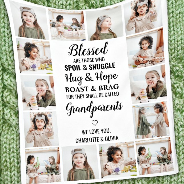 Großeltern FotoCollage Fleecedecke (Von Creator hochgeladen)