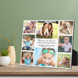 Großeltern FotoCollage Fotoplatte<br><div class="desc">Geben Sie den besten Großeltern der Welt eine elegante Collage-Plakette, die sie jahrelang mit einer 8-Foto-Collage ihrer Enkel, den "Besten Großeltern der Welt" und den Namen ihrer Enkel, schätzen und genießen werden.</div>