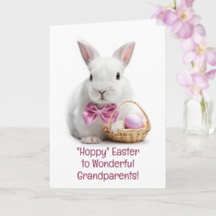 Großeltern Frohe Ostern mit süßem Häschen Karte