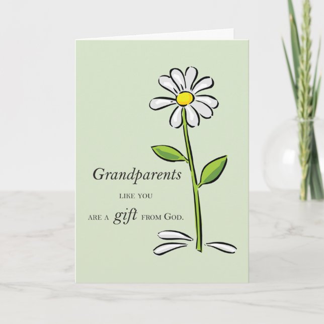 Großeltern Geschenk von Gott Daisy Religious Karte (Vorderseite)