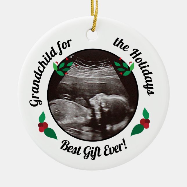 Großeltern Großkind zu Weihnachten Keramik Ornament (Vorne)