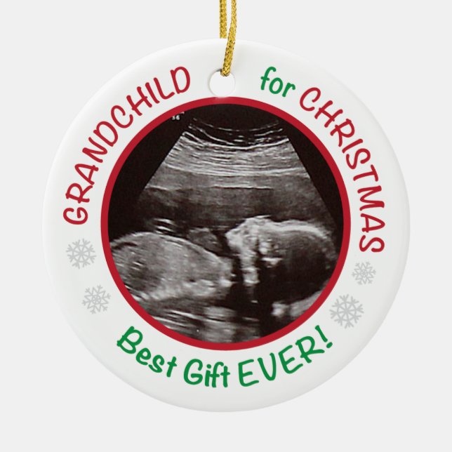 Großeltern Großkind zu Weihnachten Keramik Ornament (Vorne)