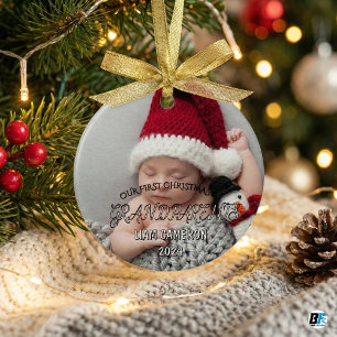 Großeltern mit Foto Erstes Weihnachtsklassiker Keramik Ornament