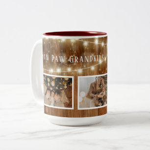 Großeltern Paw Paw Enkelkinder Rustikales Holz Zweifarbige Tasse