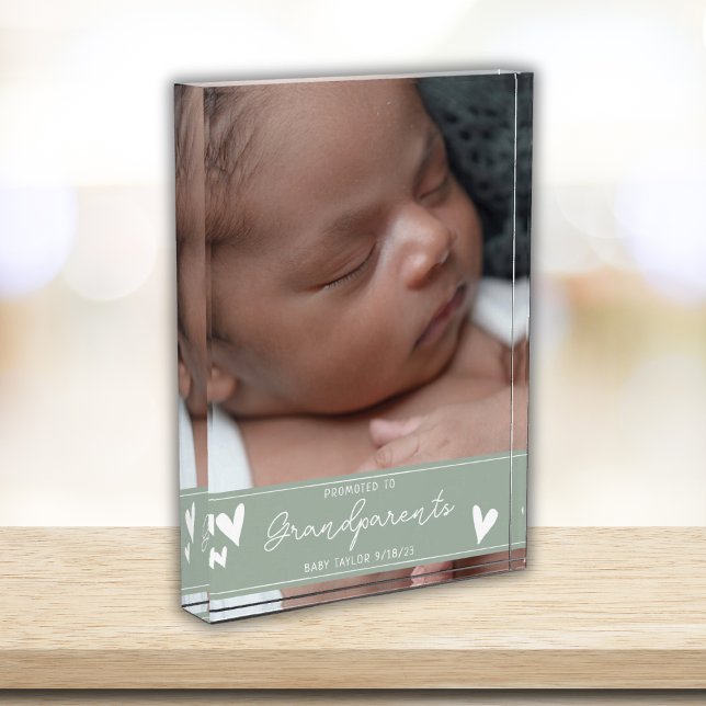 Großeltern propagierten neuen Baby Script Keepake Fotoblock (Von Creator hochgeladen)