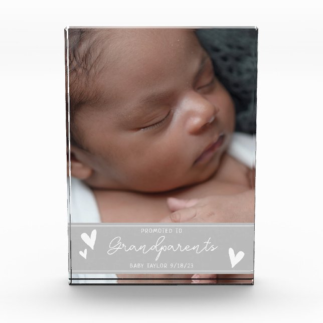 Großeltern propagierten neuen Baby Script Keepake Fotoblock (Vorderseite)