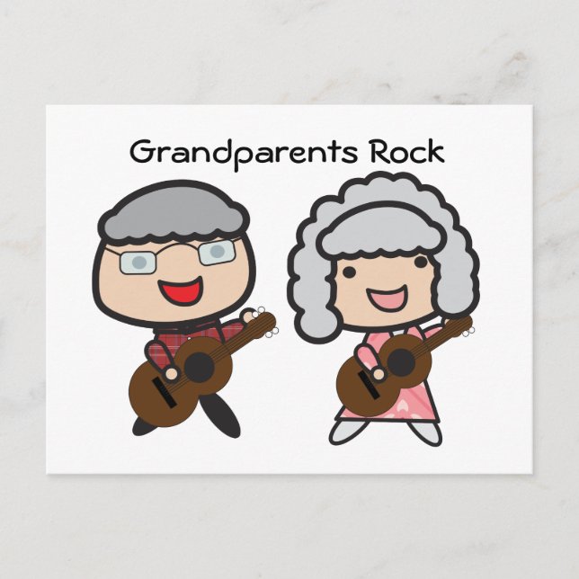 Großeltern Rock Funny Grandeltern Tagesgitarre Postkarte (Vorderseite)