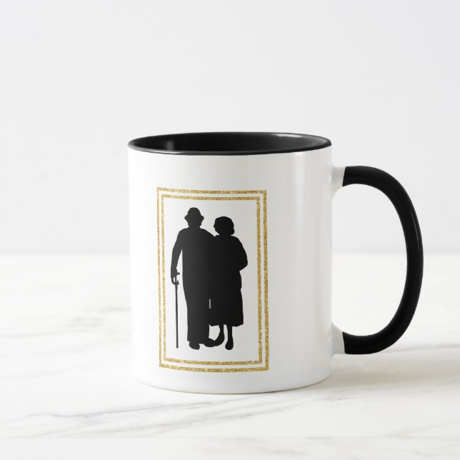 Großeltern Silhouette Names Tasse (Rechts)