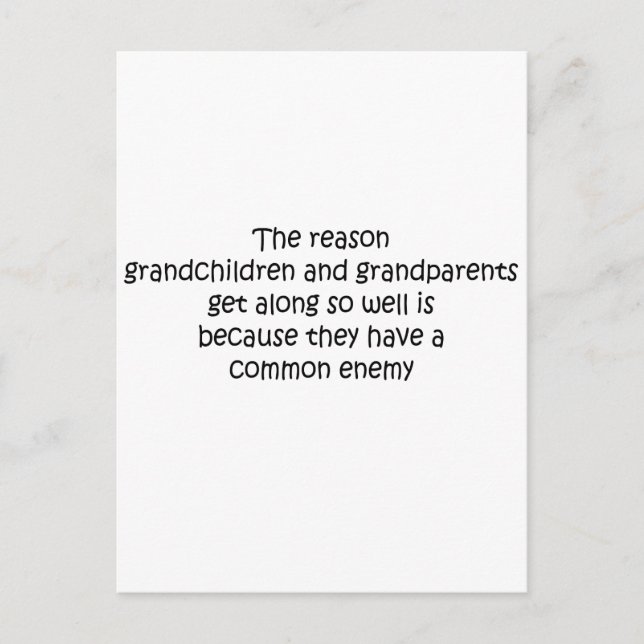 Großeltern und Großkinder zitieren Postkarte (Vorderseite)