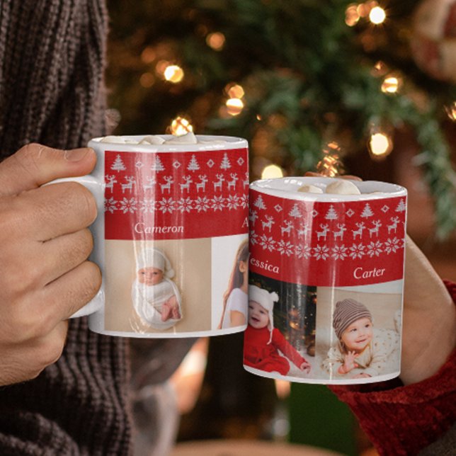 Großeltern Weihnachten 5 Großkinder Foto Rot Kaffeetasse (Von Creator hochgeladen)