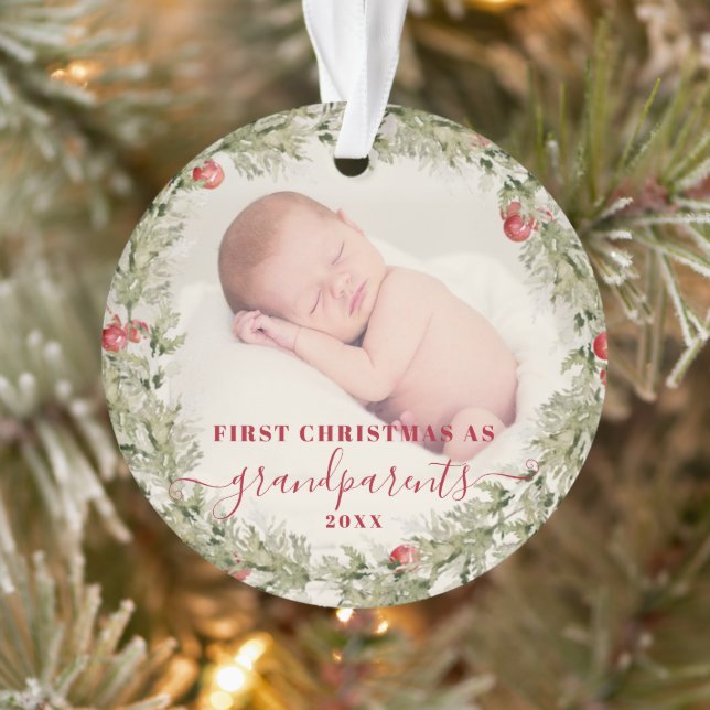 Großeltern Weihnachtsgeschenk Erste Oma Ornament (Baum)