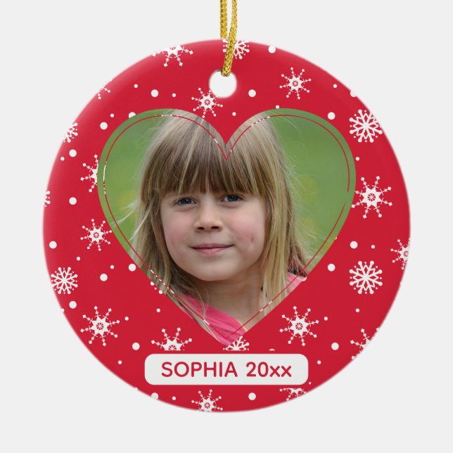 Großeltern Weihnachtskind Foto Niedlich Snowflake Keramik Ornament (Vorne)