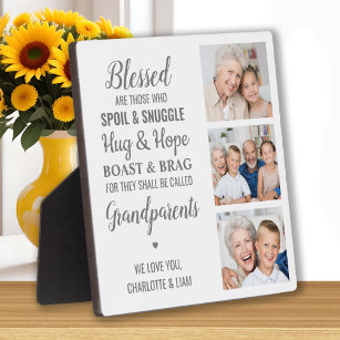 Großeltern zitieren Personalisiertes FotoCollage Fotoplatte