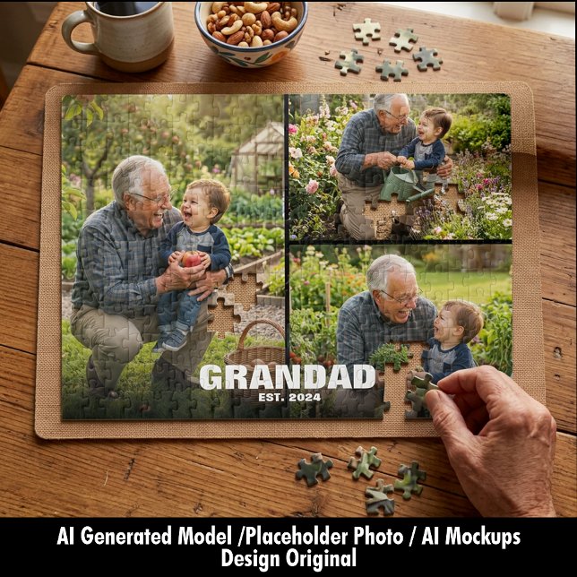 Großelterntag Opa-Foto-Geschenk (Grandparents Day Grandad Photo Gift Jigsaw Puzzle)