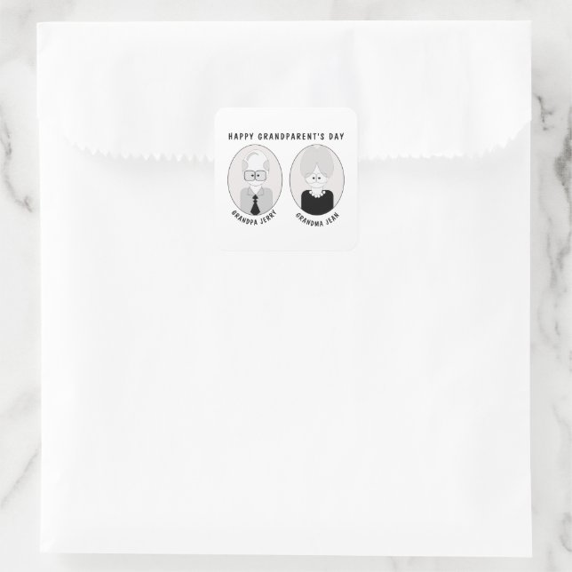 Großelterntag Quadratischer Aufkleber (Tasche)