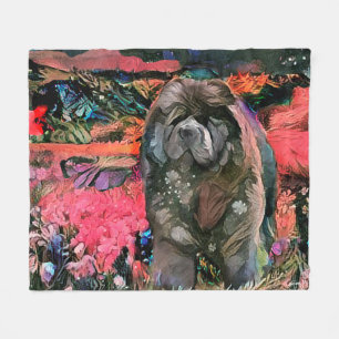 Größen der MAGGIE schwarze Chow-Chow Fleece-Deck Fleecedecke