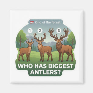 Größenvergleich von Hirschgeweihen Magnet