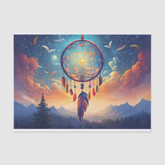 Größer als das Leben, Berge und Dreamcatcher Seidenpapier (Vorderseite)