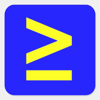 größer als oder gleich quadratischer aufkleber