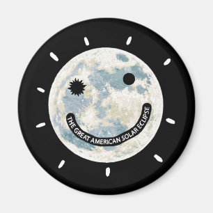 Großer amerikanischer Sonnenfinsternis-Mond Emoji Magnet