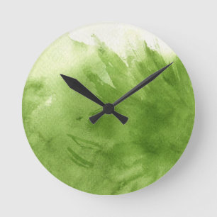 großer Aquarellhintergrund - Aquarellfarben 2 Runde Wanduhr