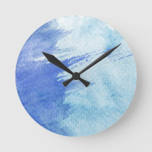 großer Aquarellhintergrund - Aquarellfarben 4 Runde Wanduhr