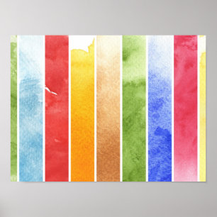 großer Aquarellhintergrund - Aquarellfarben 5 Poster