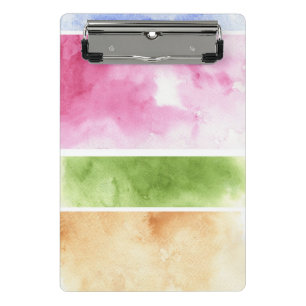 großer Aquarellhintergrund - Aquarellfarben 6 Mini Klemmbrett
