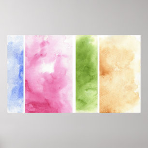 großer Aquarellhintergrund - Aquarellfarben 6 Poster