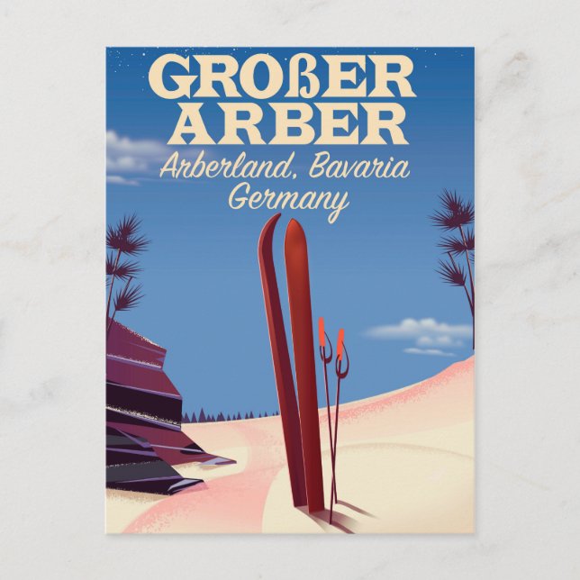 Großer Arber, Arberland, Bayerischer Deutscher Ski Postkarte (Vorderseite)