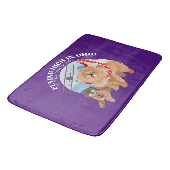GROSSER BAD MAT - LILA MIT LOGO 2025 BADEMATTE (Schrägansicht)