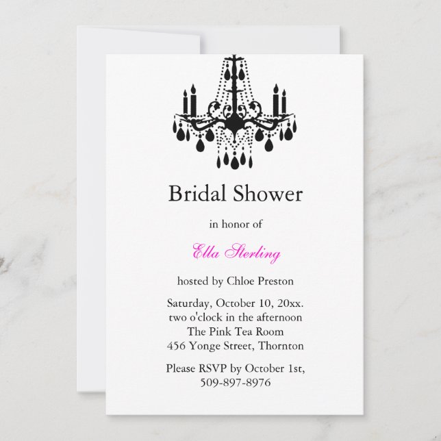 Großer Ballroom Bridal Dusche Einladung (weiß) (Vorderseite)