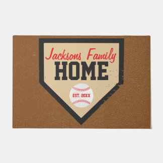 Großer Baseball-Familien-Zuhause-Platten-Name und Fußmatte