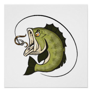 Großer Bass Mund Poster
