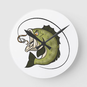 Großer Bass-Mund Runde Wanduhr