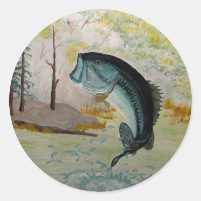 Großer Bass! Runder Aufkleber (Vorderseite)