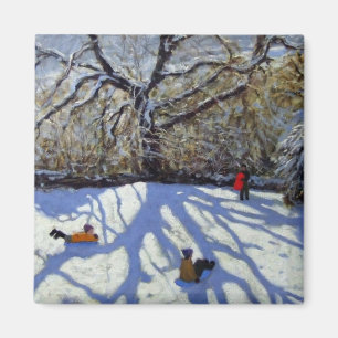 Großer Baum und tobogganers Youlgreave Magnet