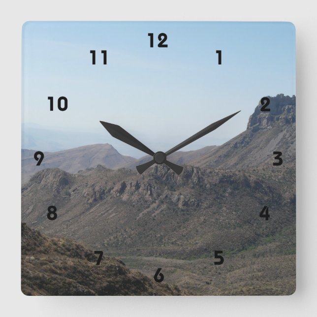 Großer Biegungs-Mountain View Quadratische Wanduhr (Vorderseite)