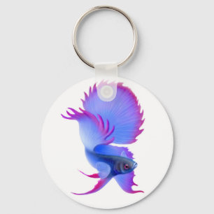 Großer blauer Betta Fisch-Schlüsselanhänger Schlüsselanhänger
