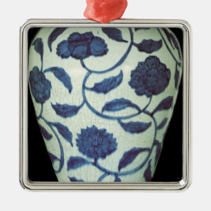 Großer blauer und weißer Vase, Jaijing Zeitraum Silbernes Ornament