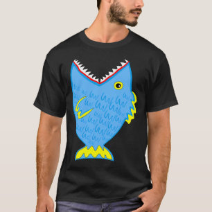 Großer blauer zahniger Fisch T-Shirt