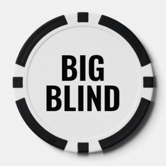 Großer Blind Einfacher Schwarzer Weißer Text Pokerchips