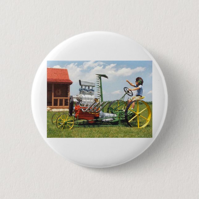 Großer Block-Rasenmäher Button (Vorderseite)