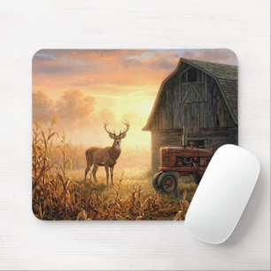 Großer Bock im ländlichen Sonnenaufgang Mousepad