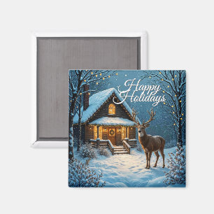 Großer Bock Weihnachtsbesuch Persönliche Begrüßung Magnet